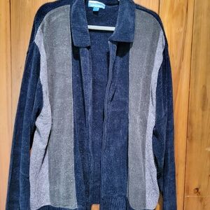 Staghill VTG Men's Striped Sweater - Blue and Gray
